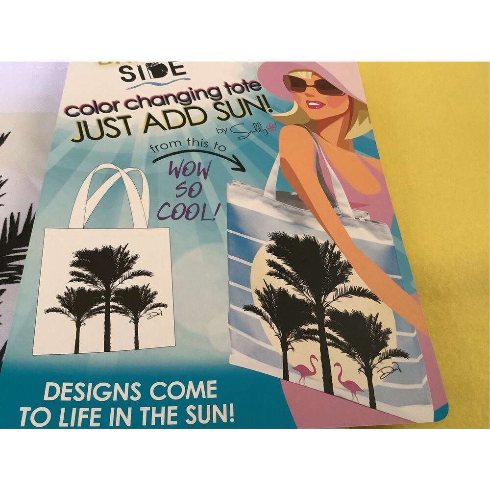 Sunlily Palm Tree Color Changing Summer Tote Bag - UV Reactive - Beach Bag